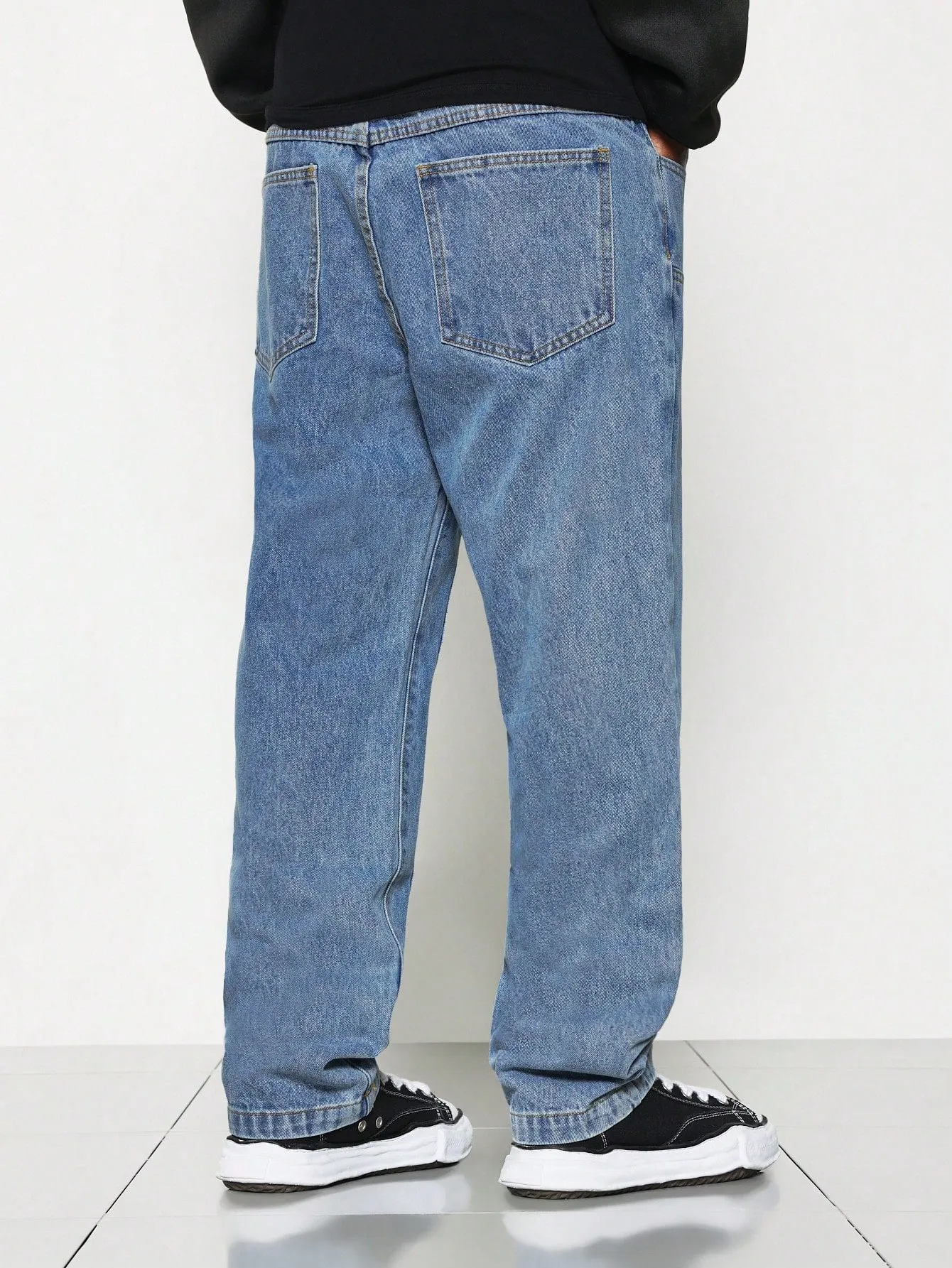 Straight Fit Fixed Waistband Carpenter Jean With Drawcords