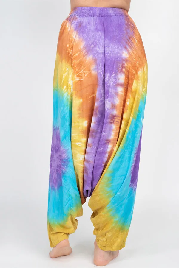 Unisex Tie-dye Flowy Harem Pants