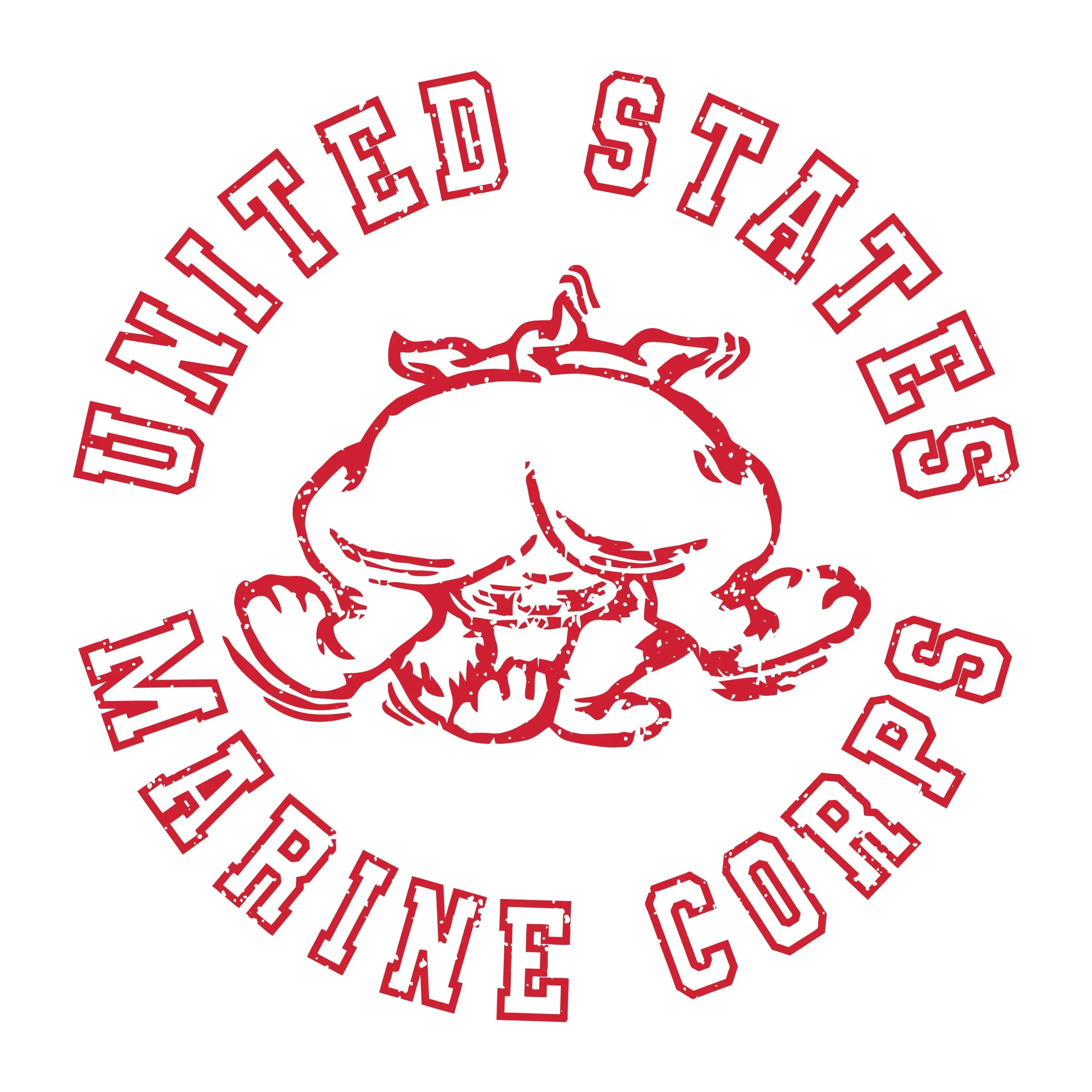 USMC Red Vintage Bulldog 2-Sided Sweatshirt