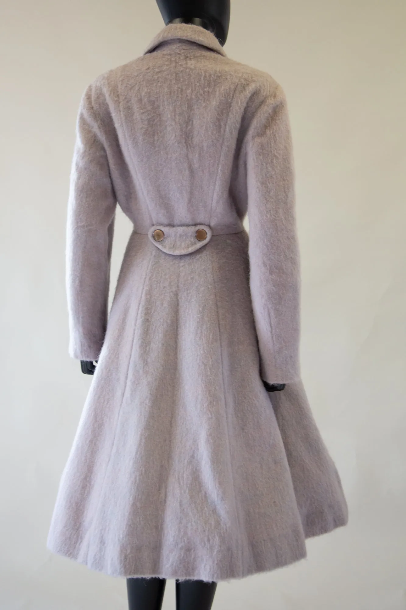 Vintage 1950s Dove Grey Mohair Princess Coat