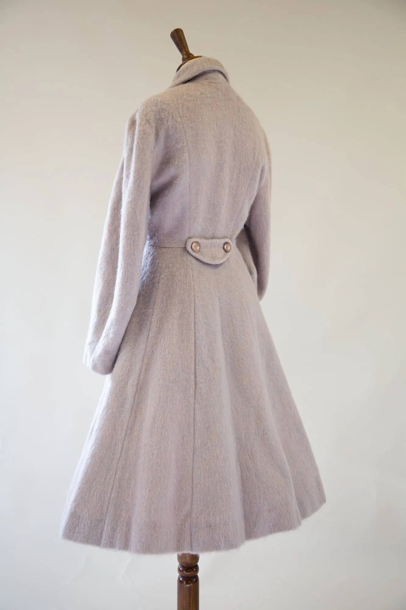 Vintage 1950s Dove Grey Mohair Princess Coat