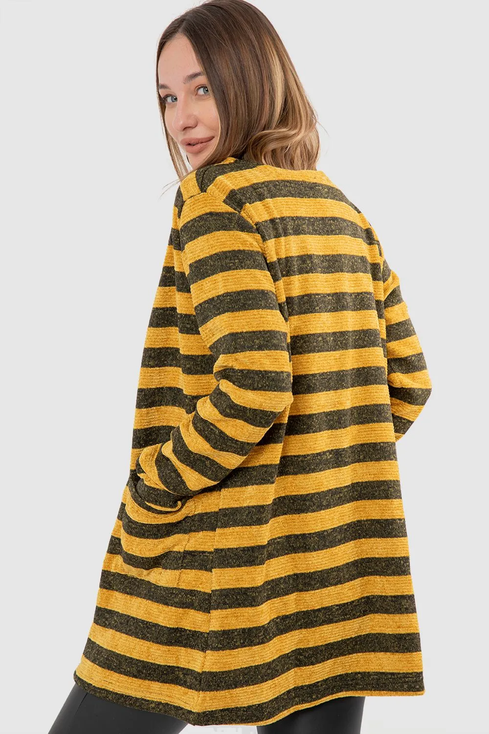 Wild Striped Cardigan With Pockets - Kady