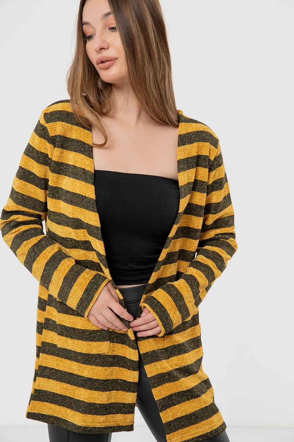 Wild Striped Cardigan With Pockets - Kady