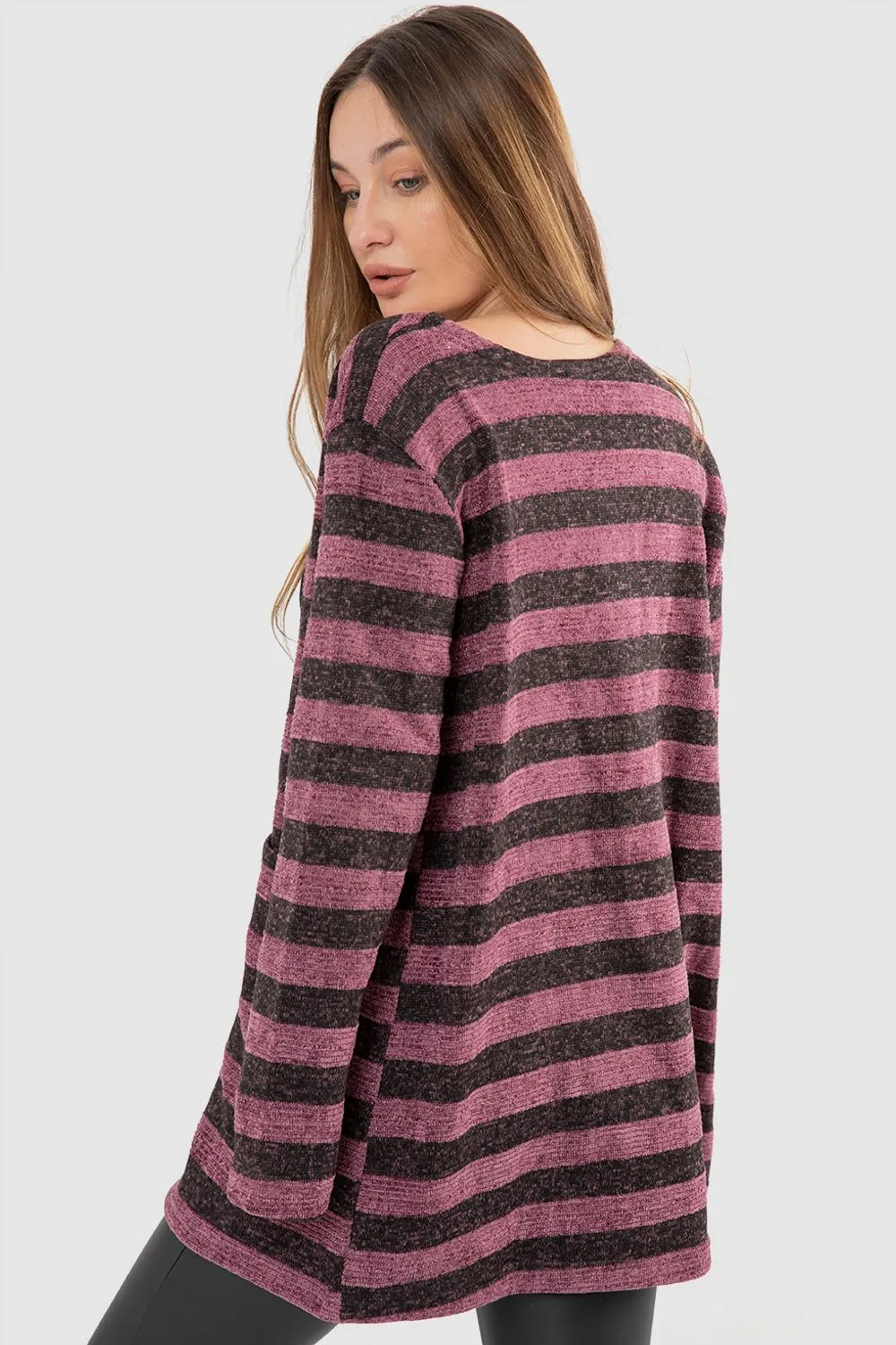 Wild Striped Cardigan With Pockets - Kady