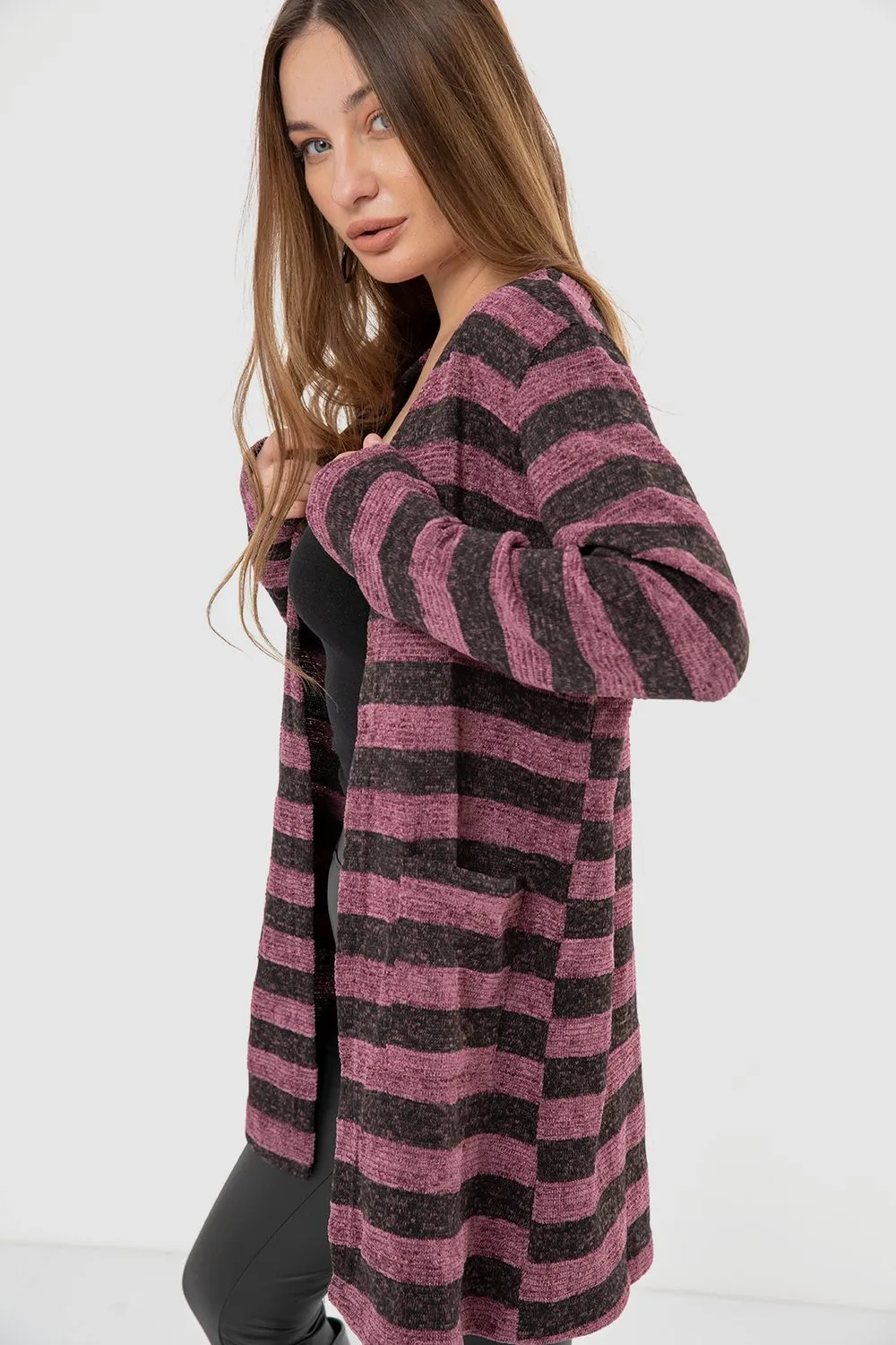 Wild Striped Cardigan With Pockets - Kady