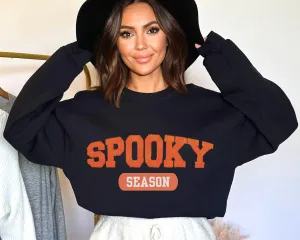 Women's Halloween or Fall Spooky Season Crewneck Sweatshirt Varsity Letters Shirt