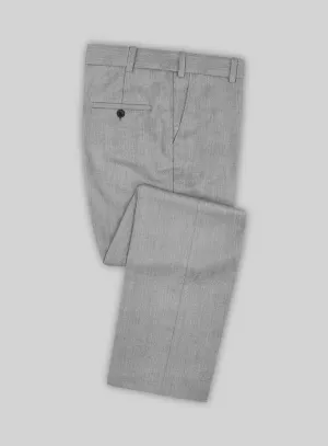 Worsted Light Gray Wool Pants